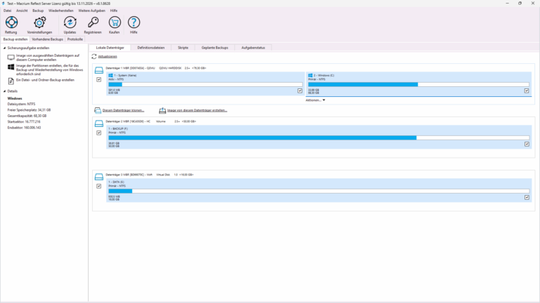 Macrium Reflect Server LTSC 2024 – Screenshot 1