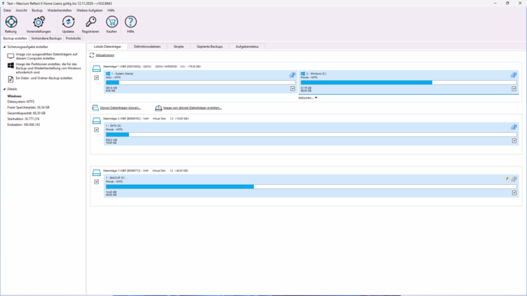 Macrium Reflect X Home – Screenshot 1