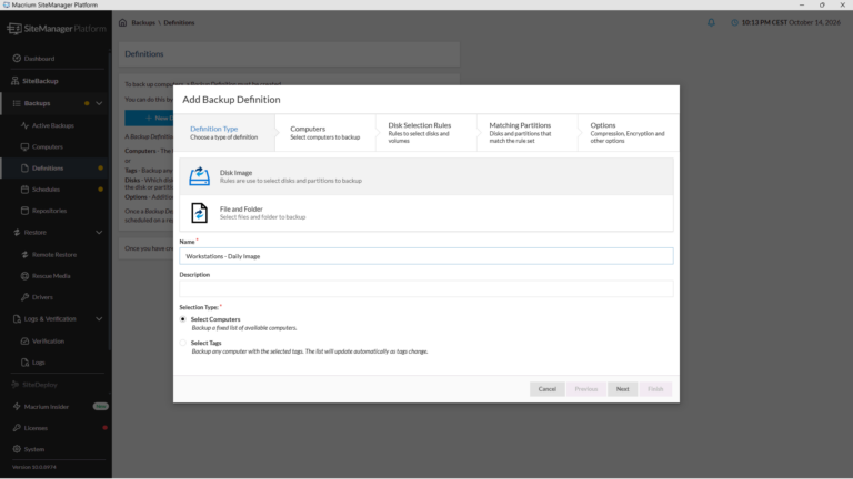 Macrium SiteBackup – Screenshot 7 Macrium SiteBackup – Screenshot 7