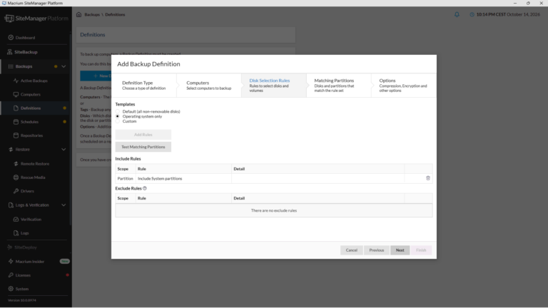 Macrium SiteBackup – Screenshot 8 Macrium SiteBackup – Screenshot 8