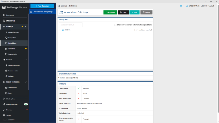 Macrium SiteBackup – Screenshot 10 Macrium SiteBackup – Screenshot 10