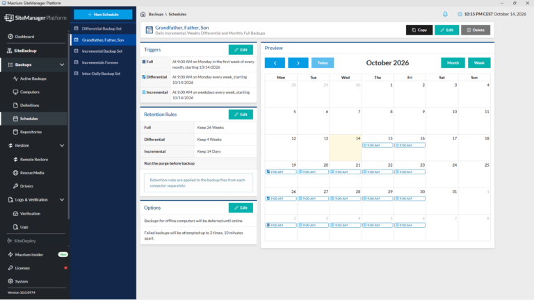 Macrium SiteBackup – Screenshot 11 Macrium SiteBackup – Screenshot 11