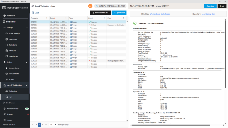 Macrium SiteBackup – Screenshot 14 Macrium SiteBackup – Screenshot 14